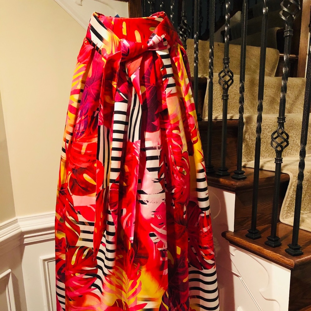 Flora print maxi skirt